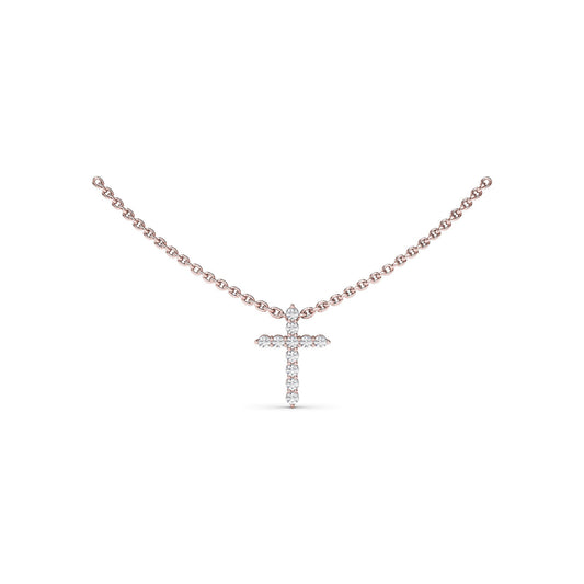 Fana Diamond Prong Cross Necklace