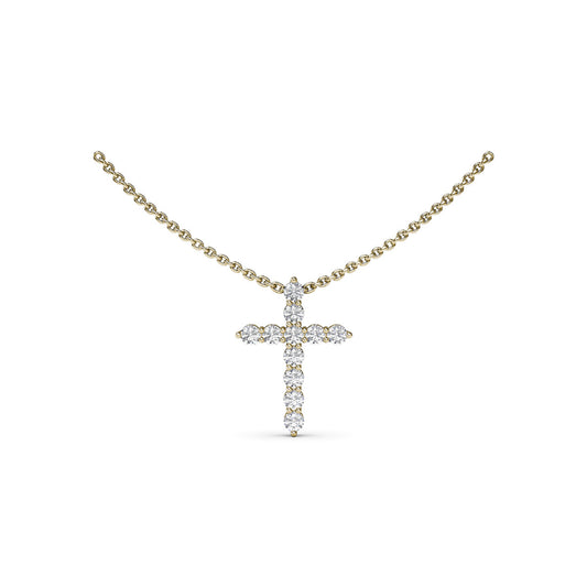 Fana Diamond Prong Cross Necklace