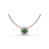 Fana Classic Emerald and Diamond Pendant Necklace