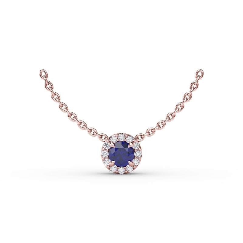 Fana Classic Sapphire and Diamond Pendant Necklace