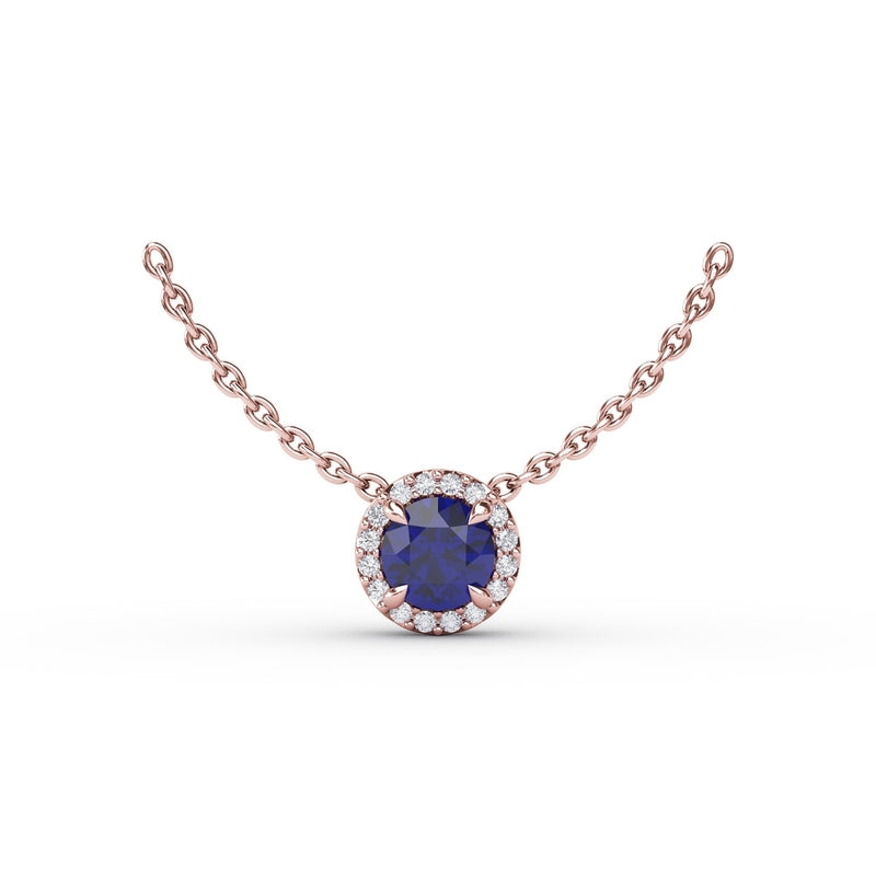 Fana Classic Sapphire and Diamond Pendant Necklace