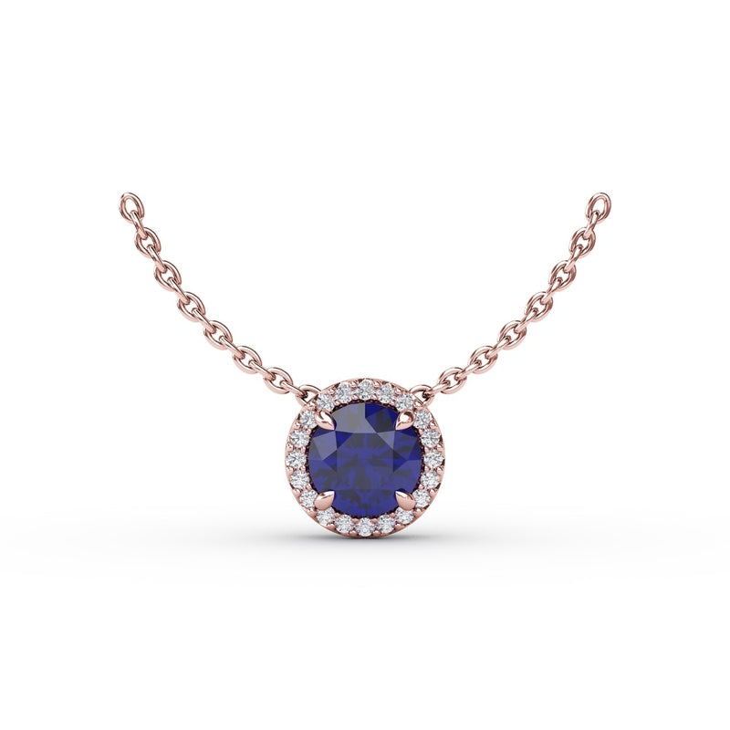 Fana Classic Sapphire and Diamond Pendant Necklace