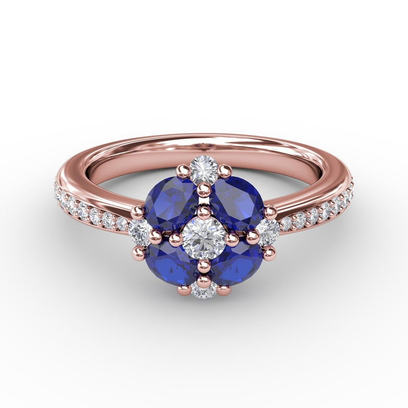 Fana Floral Sapphire and Diamond Ring