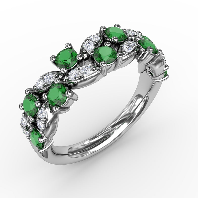Fana Marquise Emerald and Diamond Ring