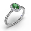 Fana Blooming Halo Emerald and Diamond Ring