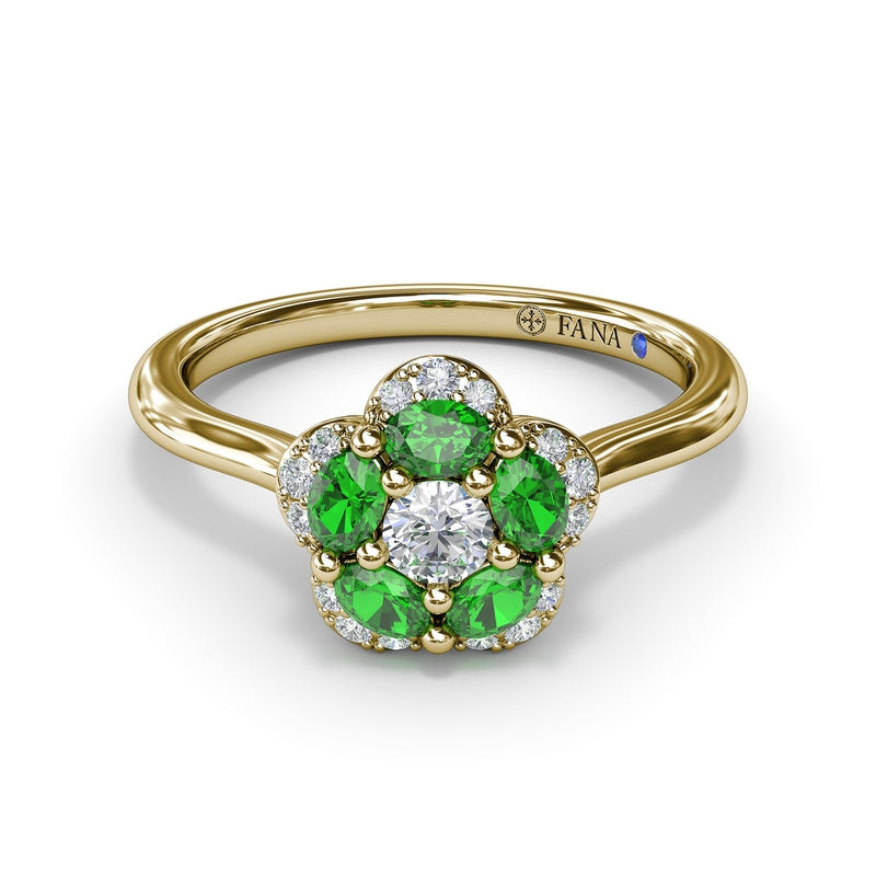 Fana Floral Emerald and Diamond Ring