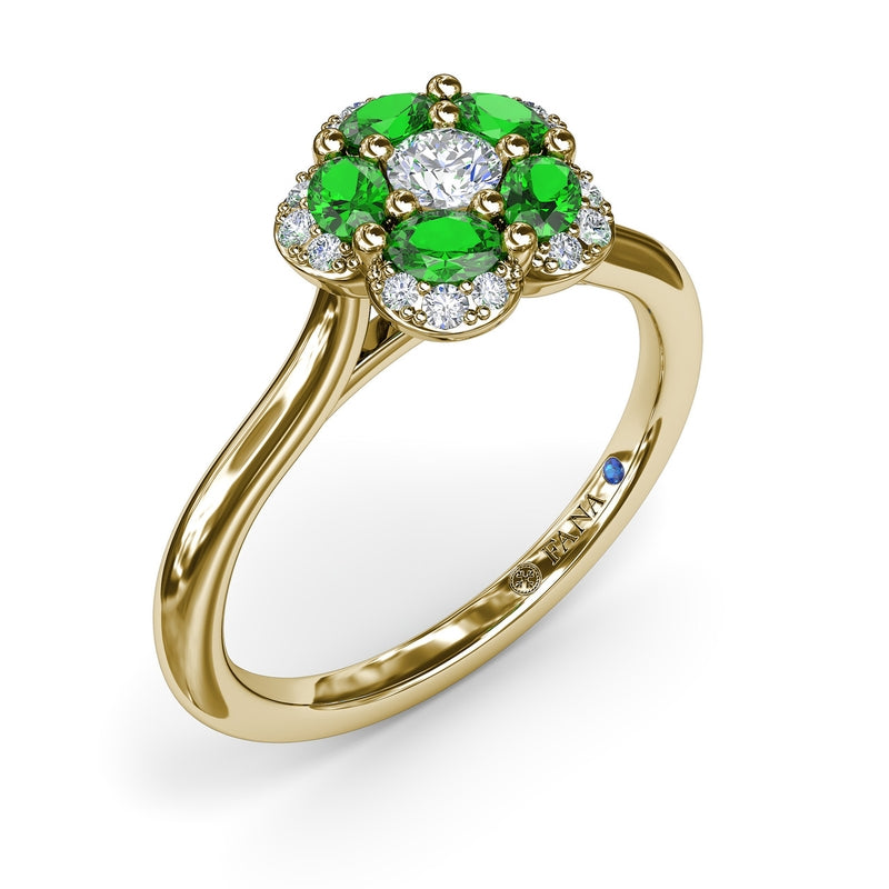Fana Floral Emerald and Diamond Ring