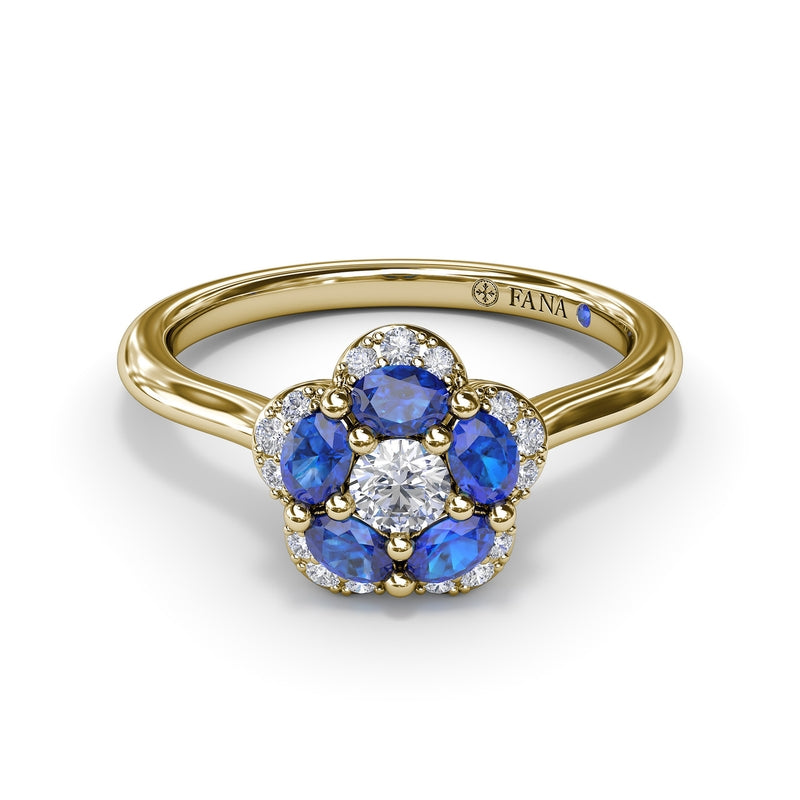 Fana Floral Sapphire and Diamond Ring