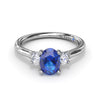Fana Three Stone Sapphire and Diamond Ring