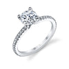 Round Cut Classic Engagement Ring - Adorlee Platinum White