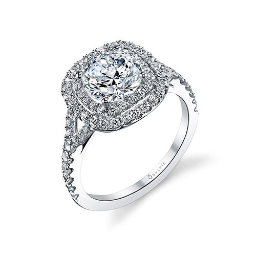 0.74tw Semi-Mount Engagement Ring With 1.5ct Round Head