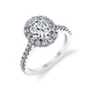Oval Cut Classic Halo Engagement Ring - Jacalyn Platinum White