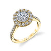 Round Cut Classic Halo Engagement Ring - Jacalyn 18k Gold Yellow