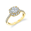 Round Cushion Cut Classic Halo Engagement Ring - Jacalyn 14k Gold Yellow