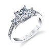 0.65tw Semi-Mount Engagement Ring With 1ct Princess Head