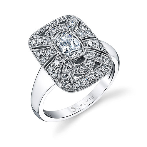 0.57tw Semi-Mount Engagement Ring With 3/4ct Cushion Head