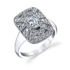 0.57tw Semi-Mount Engagement Ring With 3/4ct Cushion Head