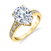 Pear Shaped Vintage Inspired Engagement Ring - Chereen 14k Gold Yellow