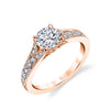 Round Cut Vintage Inspired Engagement Ring - Chereen 18k Gold Rose