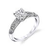 Round Cut Vintage Engagement Ring - Roial Platinum White