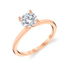 Round Cut Solitaire Engagement Ring - Amelia 18k Gold Rose