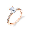 Emerald Cut Classic Engagement Ring - Celeste 18k Gold Rose
