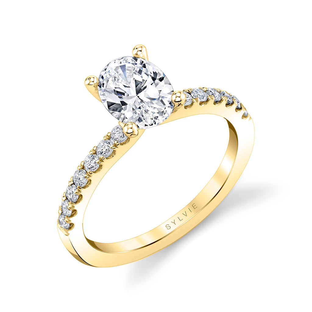 Oval Cut Classic Engagement Ring - Celeste 18k Gold Yellow