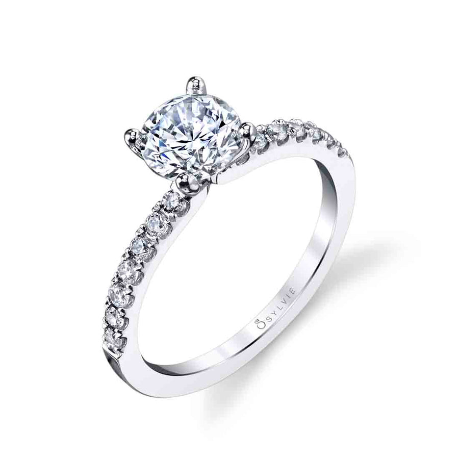 Round Cut Classic Engagement Ring - Celeste Platinum White
