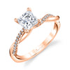 Princess Cut Diamond Spiral Engagement Ring - Yasmine 14k Gold Rose