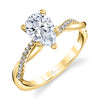 Pear Shaped Diamond Spiral Engagement Ring - Yasmine 18k Gold Yellow