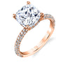 Cushion Cut Classic Pave Engagement Ring - Jayla 18k Gold Rose