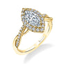 Marquise Cut Modern Halo Diamond Spiral Engagement Ring - Coralie 18k Gold Yellow