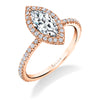 Marquise Classic Halo Engagement Ring - Vivian 14k Gold Rose