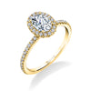 Oval Cut Classic Halo Engagement Ring - Vivian 14k Gold Yellow