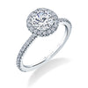 Round Cut Classic Halo Engagement Ring - Vivian 18k Gold White