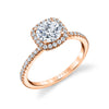 Cushion Cut Classic Halo Engagement Ring - Vivian 18k Gold Rose