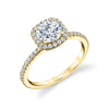 Cushion Cut Classic Halo Engagement Ring - Vivian 18k Gold Yellow