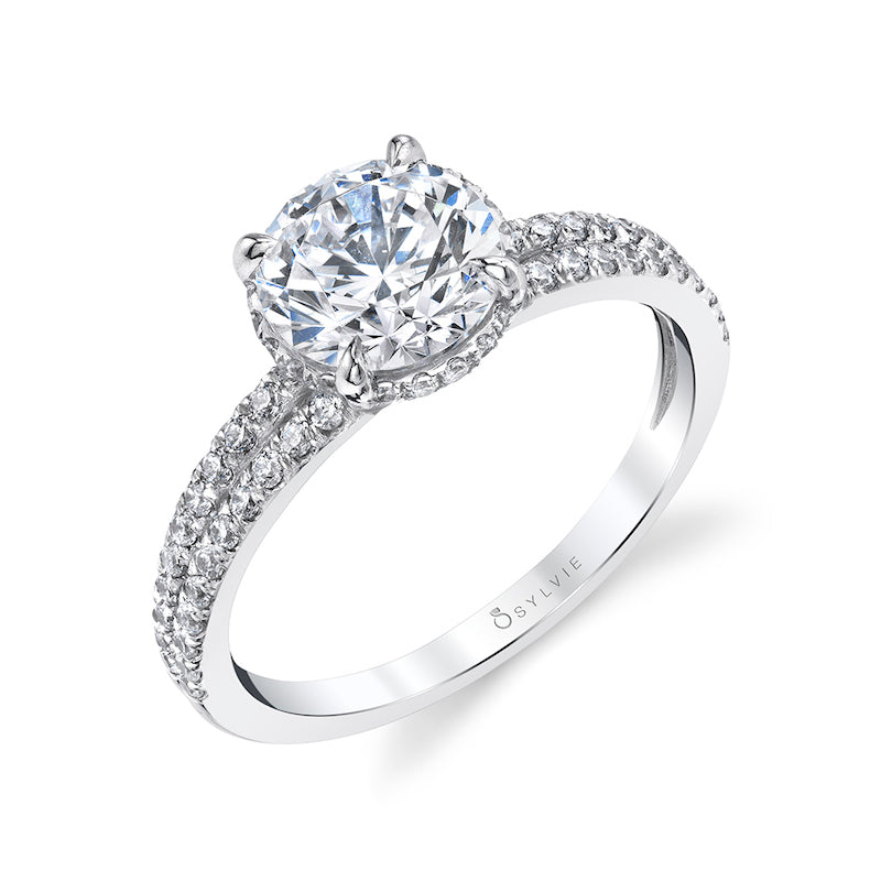 Sylvie 14k White Gold Diamond Straight Engagement Ring