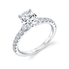 Oval Cut Classic Engagement Ring - Veronique Platinum White