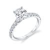 Oval Cut Classic Engagement Ring - Veronique 14k Gold White