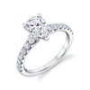 Pear Shaped Classic Engagement Ring - Veronique Platinum White
