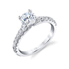 Round Cut Classic Engagement Ring - Veronique Platinum White