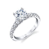 Sylvie 14k White Gold Diamond Straight Engagement Ring