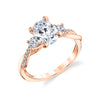 Oval Cut Three Stone Twist Engagement Ring - Evangeline 18k Gold Rose