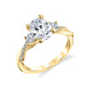 Oval Cut Three Stone Twist Engagement Ring - Evangeline 18k Gold Yellow
