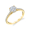 Round Cut Classic Hidden Halo Engagement Ring - Harmonie 14k Gold Yellow