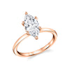Marquise Cut Solitaire Engagement Ring - Dominique 14k Gold Rose