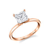 Princess Cut Solitaire Engagement Ring - Dominique 14k Gold Rose