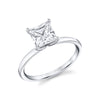 Princess Cut Solitaire Engagement Ring - Dominique Platinum White