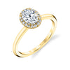 Oval Cut Solitaire Halo Engagement Ring - Elsie 18k Gold Yellow